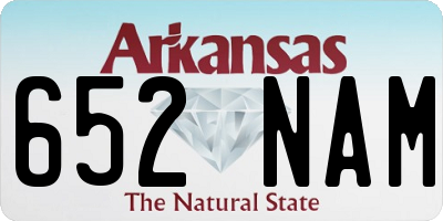 AR license plate 652NAM