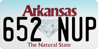 AR license plate 652NUP