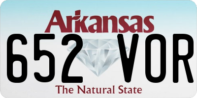 AR license plate 652VOR