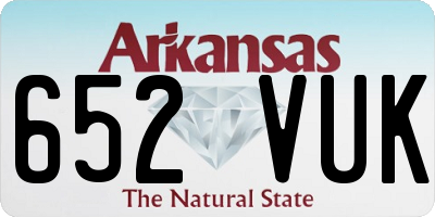 AR license plate 652VUK