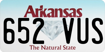 AR license plate 652VUS