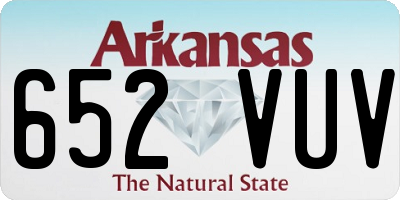 AR license plate 652VUV