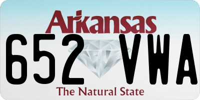 AR license plate 652VWA
