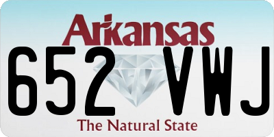 AR license plate 652VWJ