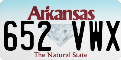 AR license plate 652VWX