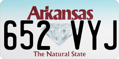 AR license plate 652VYJ