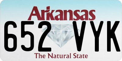 AR license plate 652VYK