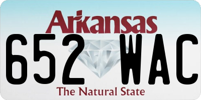AR license plate 652WAC