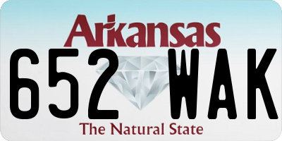 AR license plate 652WAK