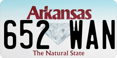 AR license plate 652WAN