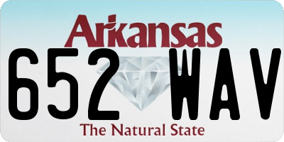 AR license plate 652WAV