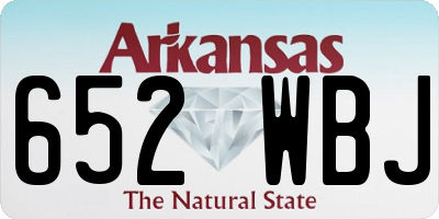 AR license plate 652WBJ