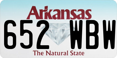 AR license plate 652WBW