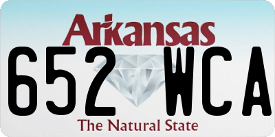 AR license plate 652WCA