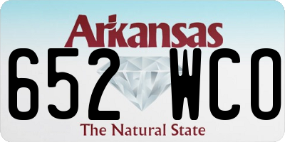 AR license plate 652WCO