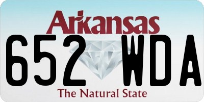 AR license plate 652WDA