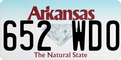AR license plate 652WDO