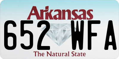 AR license plate 652WFA