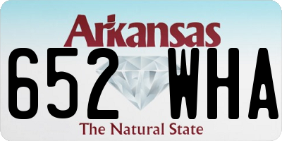 AR license plate 652WHA