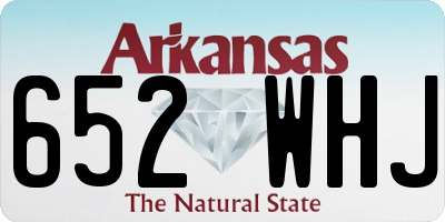 AR license plate 652WHJ
