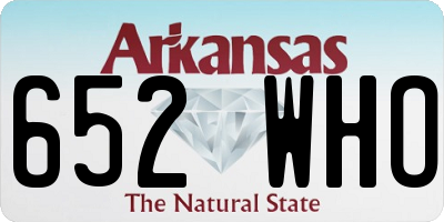 AR license plate 652WHO