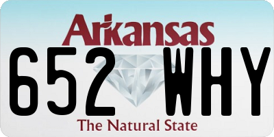 AR license plate 652WHY