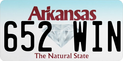 AR license plate 652WIN