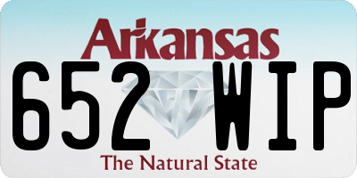 AR license plate 652WIP