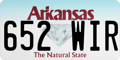 AR license plate 652WIR