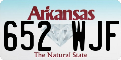 AR license plate 652WJF