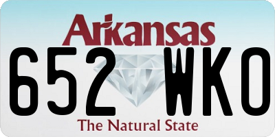 AR license plate 652WKO