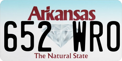 AR license plate 652WRO