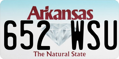AR license plate 652WSU