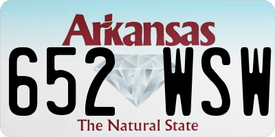 AR license plate 652WSW