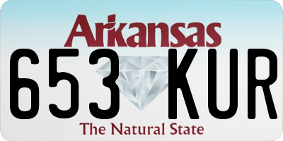 AR license plate 653KUR