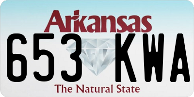 AR license plate 653KWA