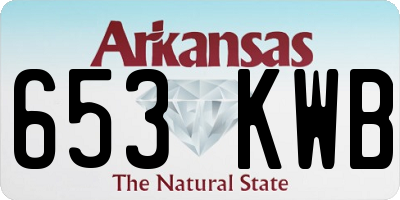 AR license plate 653KWB