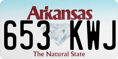 AR license plate 653KWJ