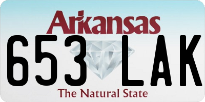 AR license plate 653LAK