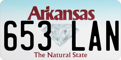 AR license plate 653LAN