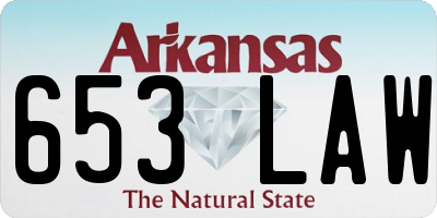 AR license plate 653LAW