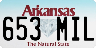 AR license plate 653MIL