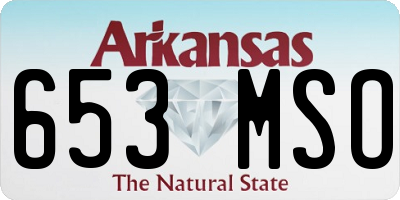 AR license plate 653MSO