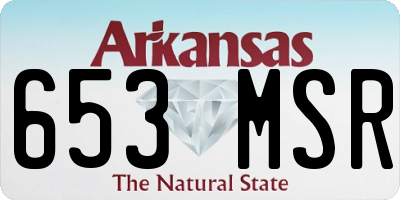 AR license plate 653MSR