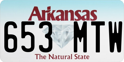 AR license plate 653MTW