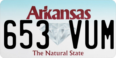 AR license plate 653VUM