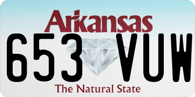 AR license plate 653VUW