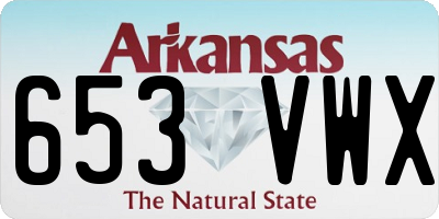AR license plate 653VWX