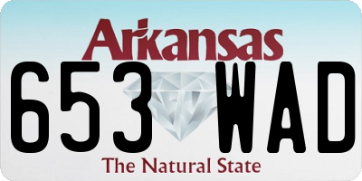 AR license plate 653WAD