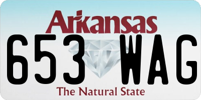 AR license plate 653WAG